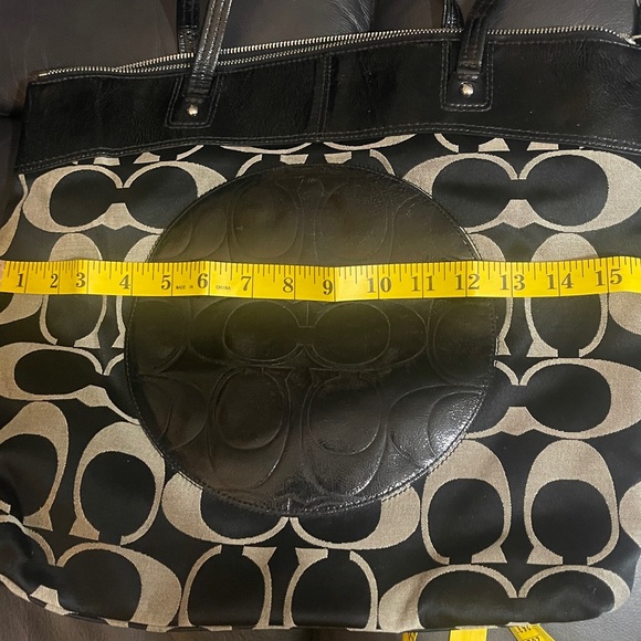 Coach Signature Black and Cream Tote - Picture 6 of 11